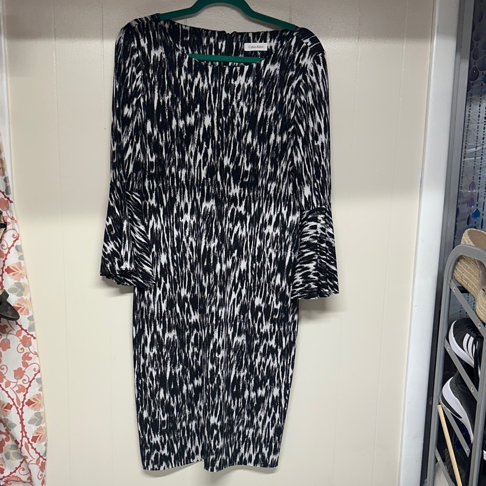 Calvin Klein Bell Sleeve Chic Dress